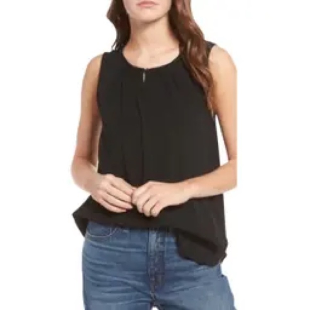 Madewell Memory Keyhole Black Tank Top - Picture 1 of 8